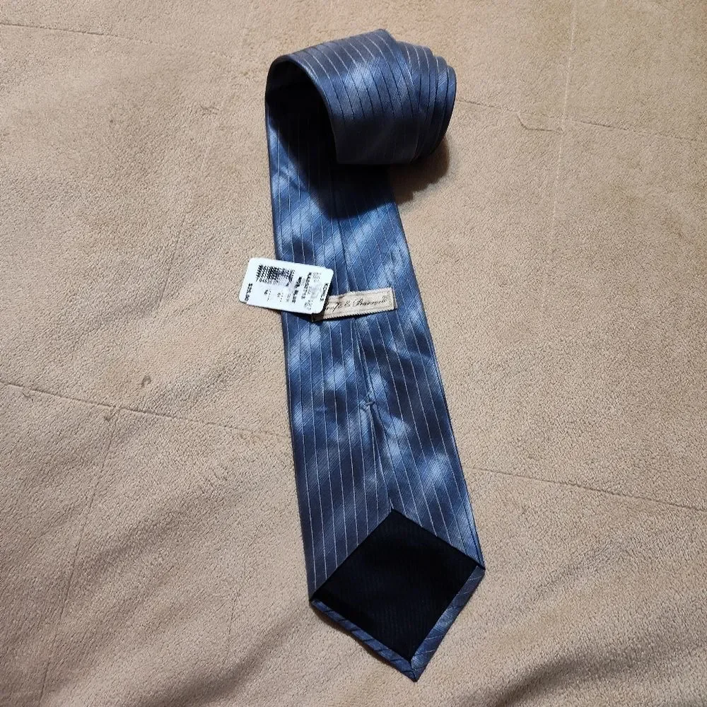 Croft & Barrow Necktie Blue Grey Made In USA 100% Silk Standard 57 x 4 NEW